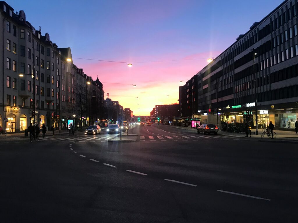 Solnedgång över Fridhemsplan, Stockholm